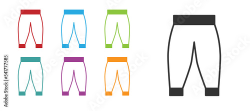 Black Pants icon isolated on white background. Trousers sign. Set icons colorful. Vector