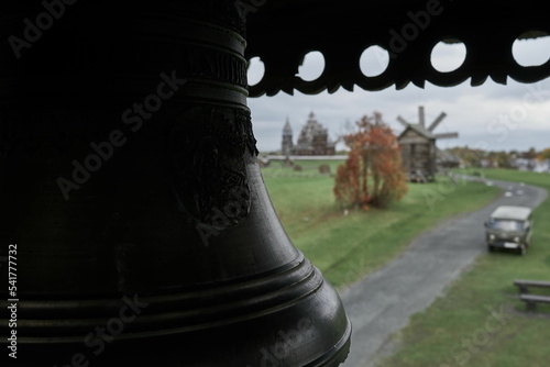 Bells of an ancient wooden temple on Kizhi island