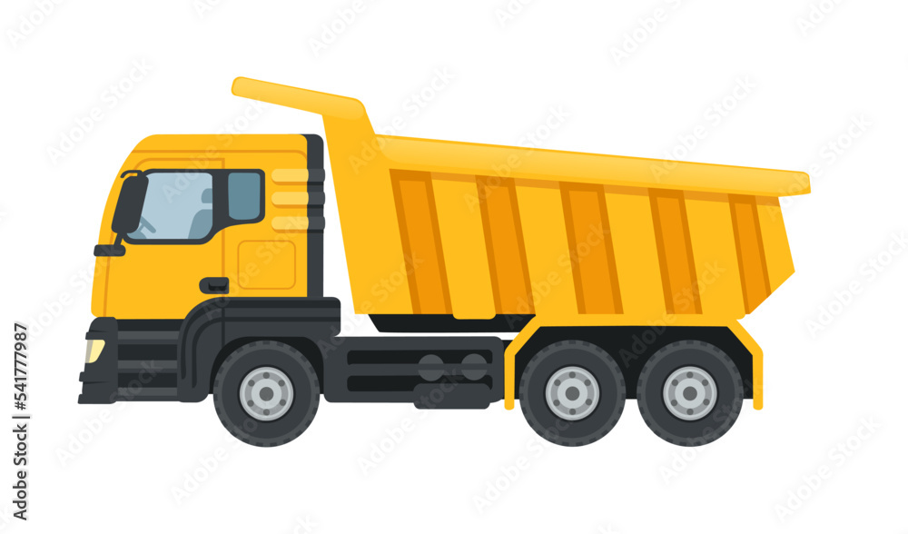 Industrial dumper truck vector illustration isolated on white background
