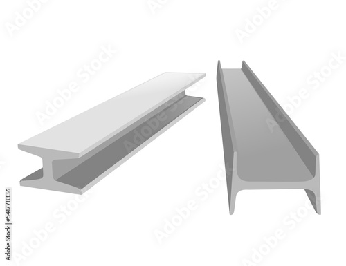 Steel I-beam building material for construction vector illustration isolated on white background