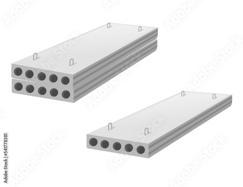 Concrete plates reinforced with metal vector illustration isolated on white background