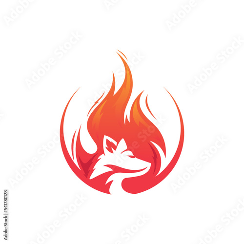 Wolf Fire Logo Vector
