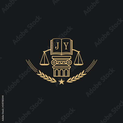 Initial JY  advocacy law or lawyer vector icon stock illustration