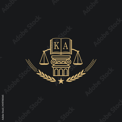 Initial KA  advocacy law or lawyer vector icon stock illustration
