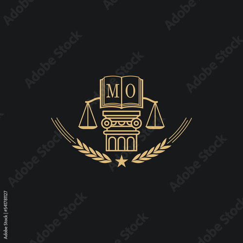 Initial MO  advocacy law or lawyer vector icon stock illustration