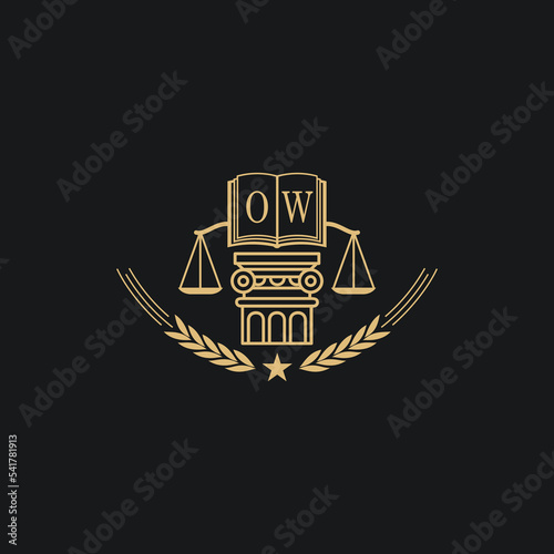 Initial OW  advocacy law or lawyer vector icon stock illustration