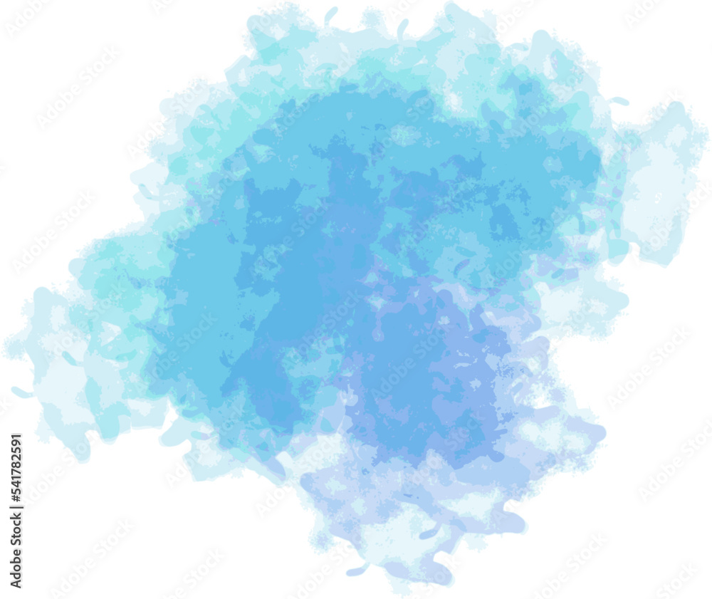 blue watercolor stroke design acrylic paint ink blot splash graphic