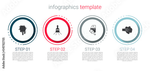 Set Paint spray, brush, Car painting and . Business infographic template. Vector