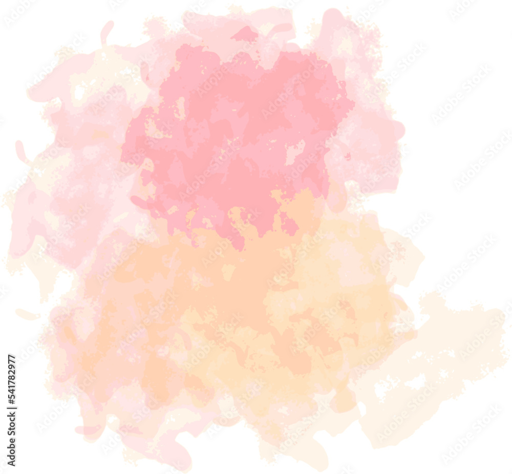 Pastel watercolor stroke ink graphic element design orange and pink paint art