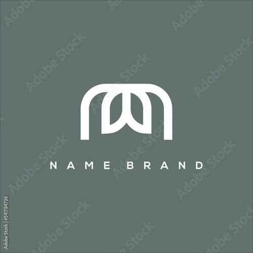 Modern abstract letter M and leaf logo design. Minimal M initial based icon. Initial MM vector