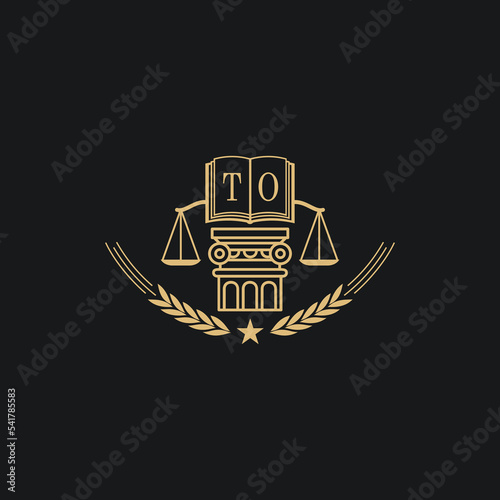 Initial TO  advocacy law or lawyer vector icon stock illustration