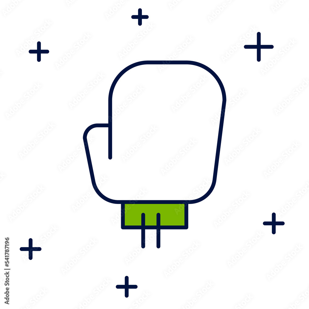 Filled outline Boxing glove icon isolated on white background. Vector Filled outline Boxing glove icon isolated on white background. Vector