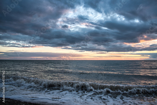 sunset over the beach