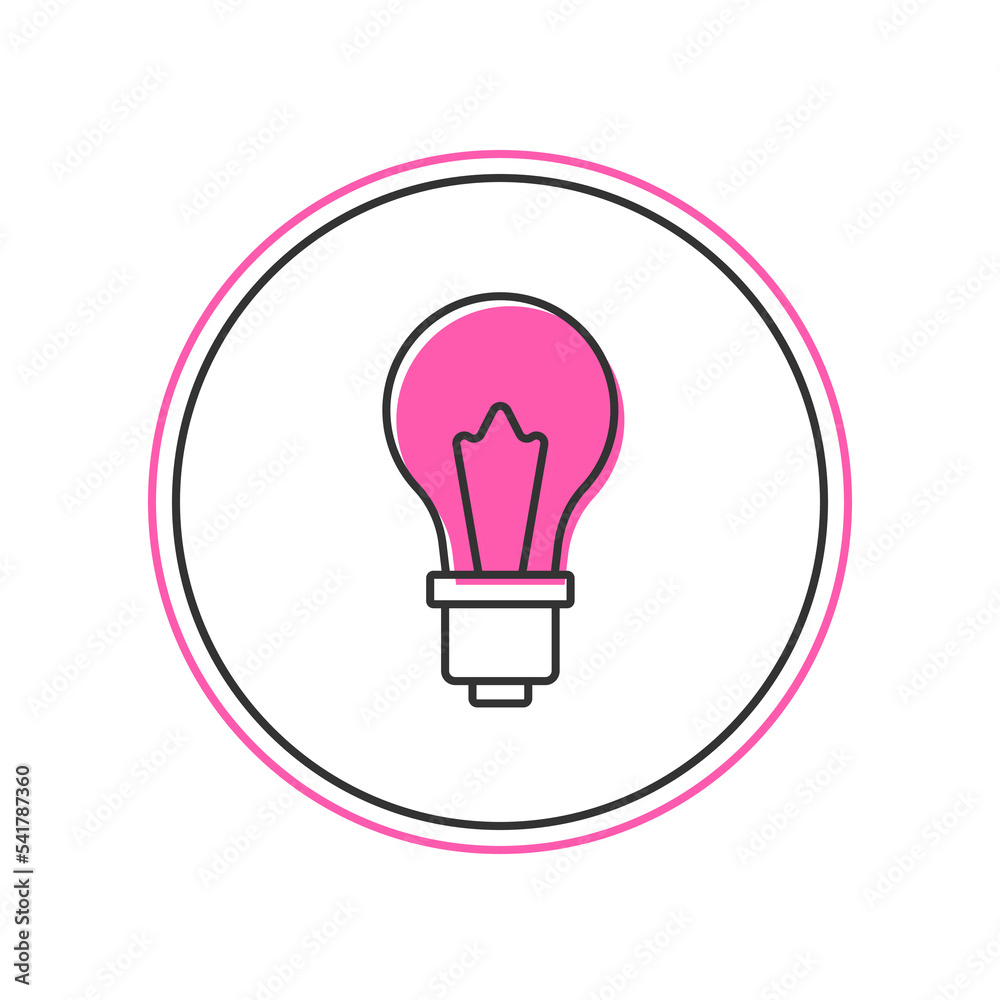 Filled outline Light bulb with concept of idea icon isolated on white background. Energy and idea symbol. Inspiration concept. Vector Filled outline Light bulb with concept of idea icon isolated on white background. Energy and idea symbol. Inspiration concept. Vector