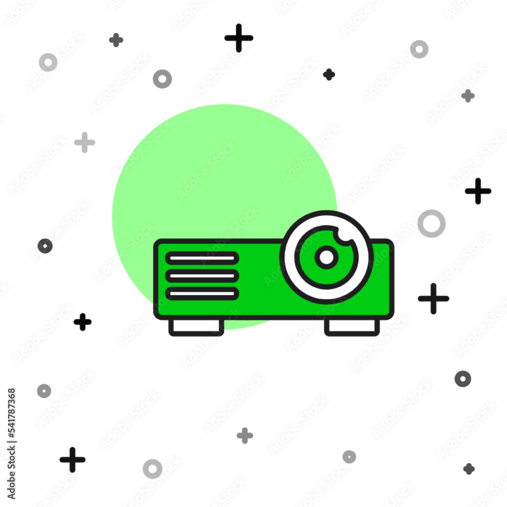 Filled outline Presentation, movie, film, media projector icon isolated on white background. Vector Filled outline Presentation, movie, film, media projector icon isolated on white background. Vector