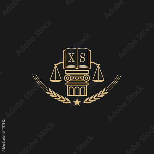 Initial XS  advocacy law or lawyer vector icon stock illustration