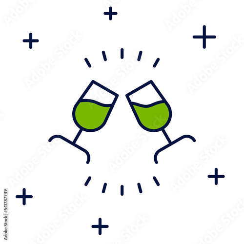 Filled outline Wine tasting, degustation icon isolated on white background. Sommelier. Smells of wine. Vector