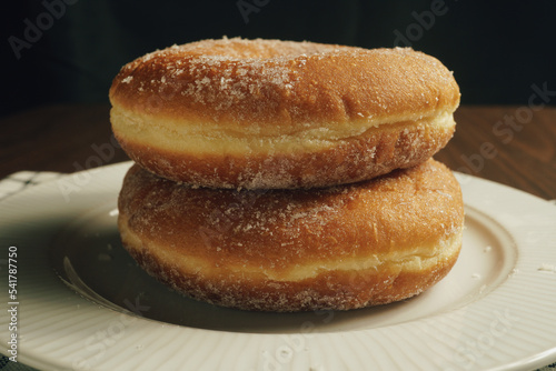 Freshly made donuts on the breakfast table
