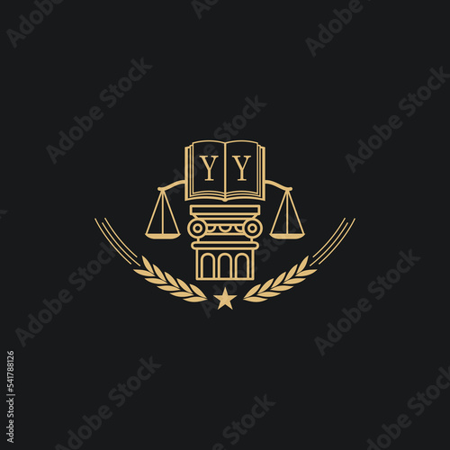 Initial YY  advocacy law or lawyer vector icon stock illustration