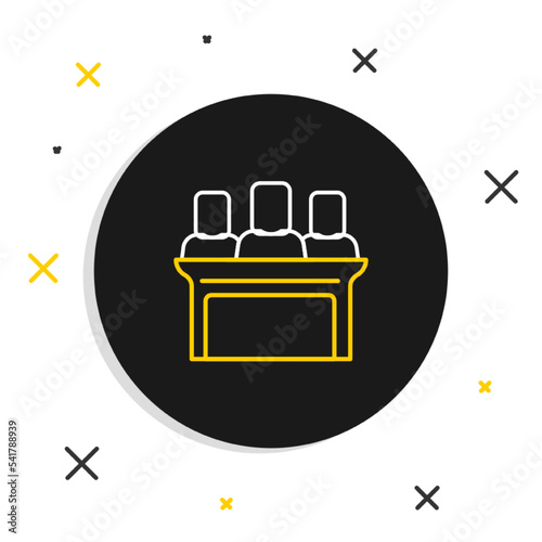 Line Jurors icon isolated on white background. Colorful outline concept. Vector