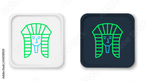 Line Egyptian pharaoh icon isolated on white background. Colorful outline concept. Vector