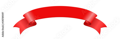 Blanko Banderole in rot,
Vektor Illustration isoliert auf weißem Hintergrund
