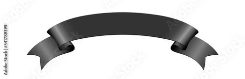 Blanko Banderole in schwarz,
Vektor Illustration isoliert auf weißem Hintergrund
