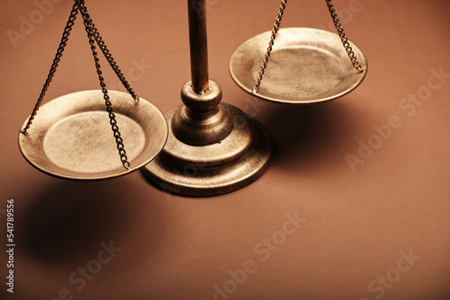 high angle view of libra scale