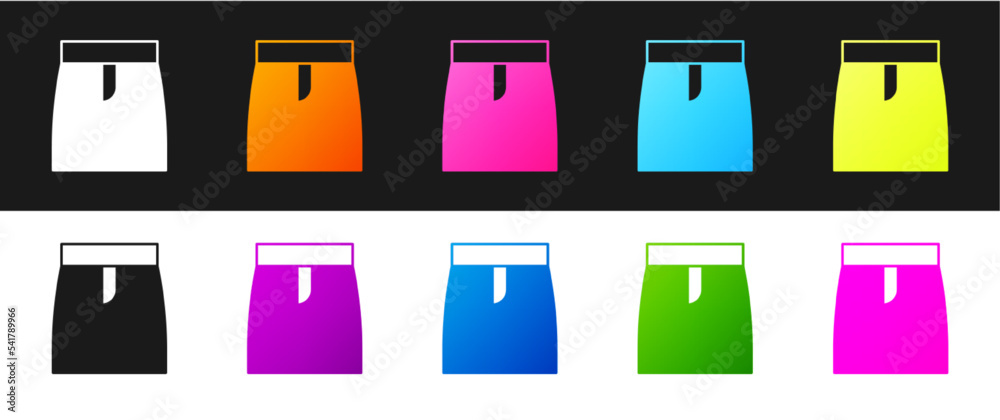 Set Skirt icon isolated on black and white background. Vector Set Skirt icon isolated on black and white background. Vector