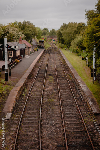 Durham UK: 7th June 2022: Tanfield Railway Station during the Queens Jubilee