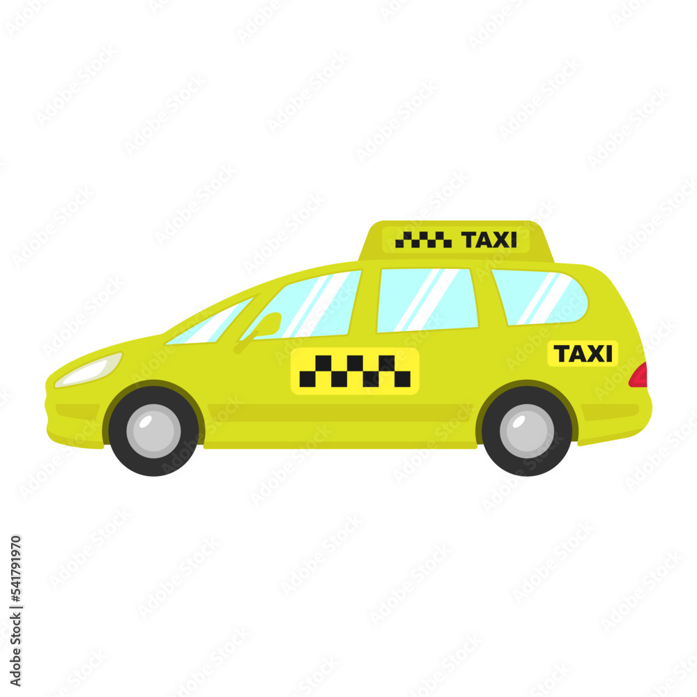 Obraz premium Taxi car icon. Minivan. Color silhouette. Side view. Vector simple flat graphic illustration. Isolated object on a white background. Isolate.