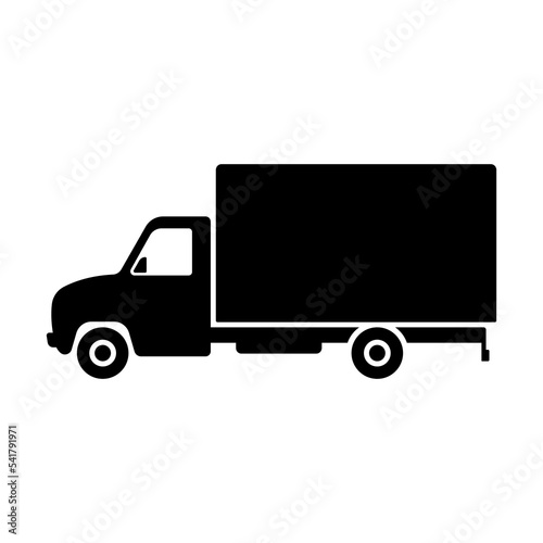 Truck icon. Van. Black silhouette. Side view. Vector simple flat graphic illustration. Isolated object on a white background. Isolate.