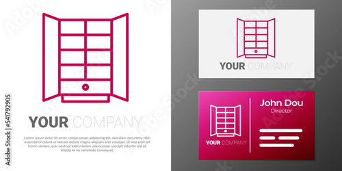 Logotype line Wardrobe icon isolated on white background. Cupboard sign. Logo design template element. Vector