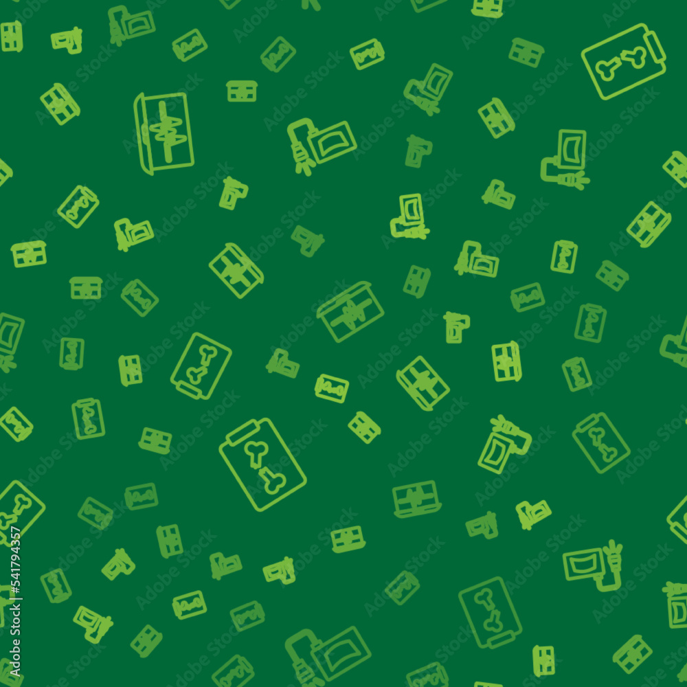 Set line Laptop with cardiogram, X-ray shots and Ultrasound on seamless pattern. Vector Set line Laptop with cardiogram, X-ray shots and Ultrasound on seamless pattern. Vector