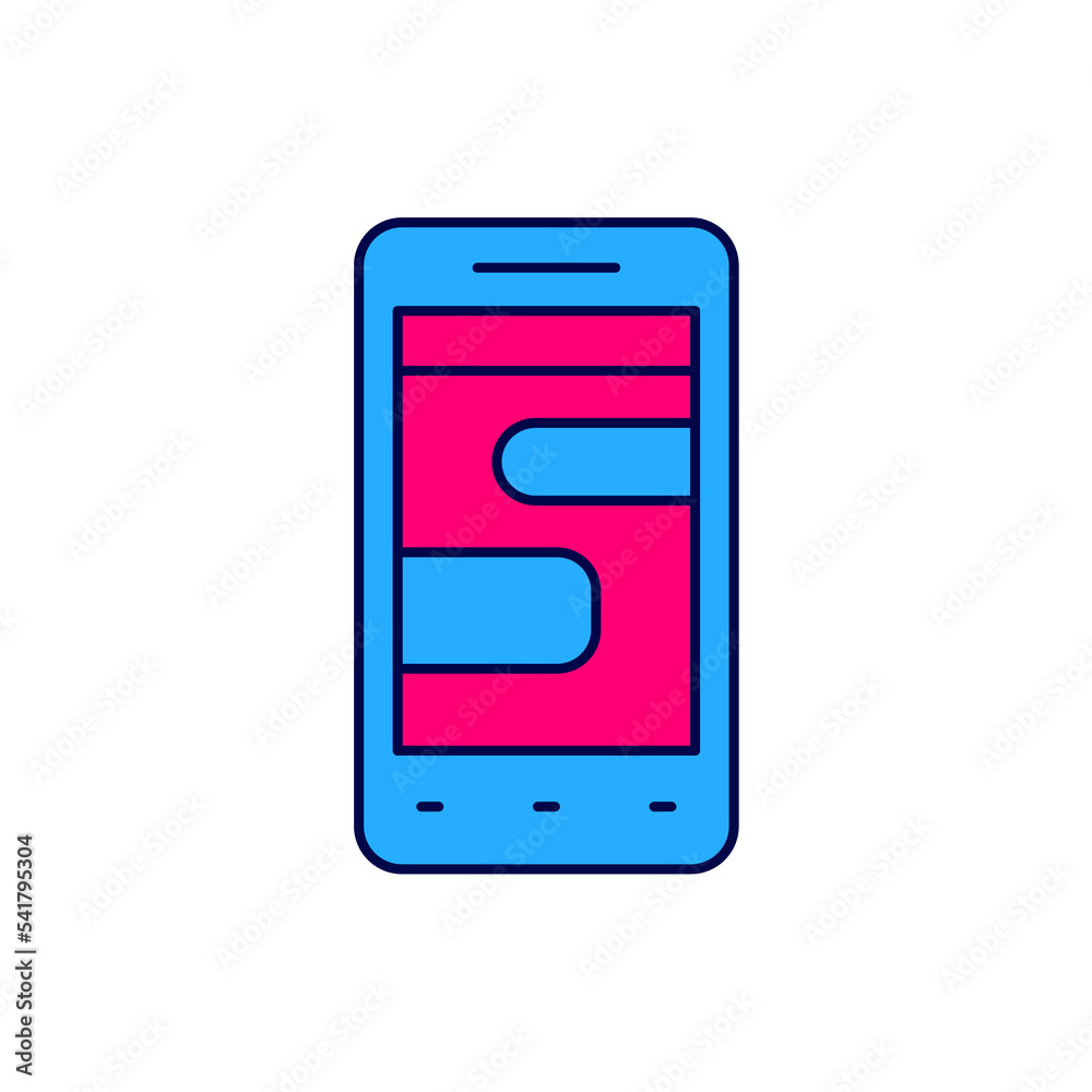 Filled outline New chat messages notification on phone icon isolated on white background. Smartphone chatting sms messages speech bubbles. Vector Filled outline New chat messages notification on phone icon isolated on white background. Smartphone chatting sms messages speech bubbles. Vector