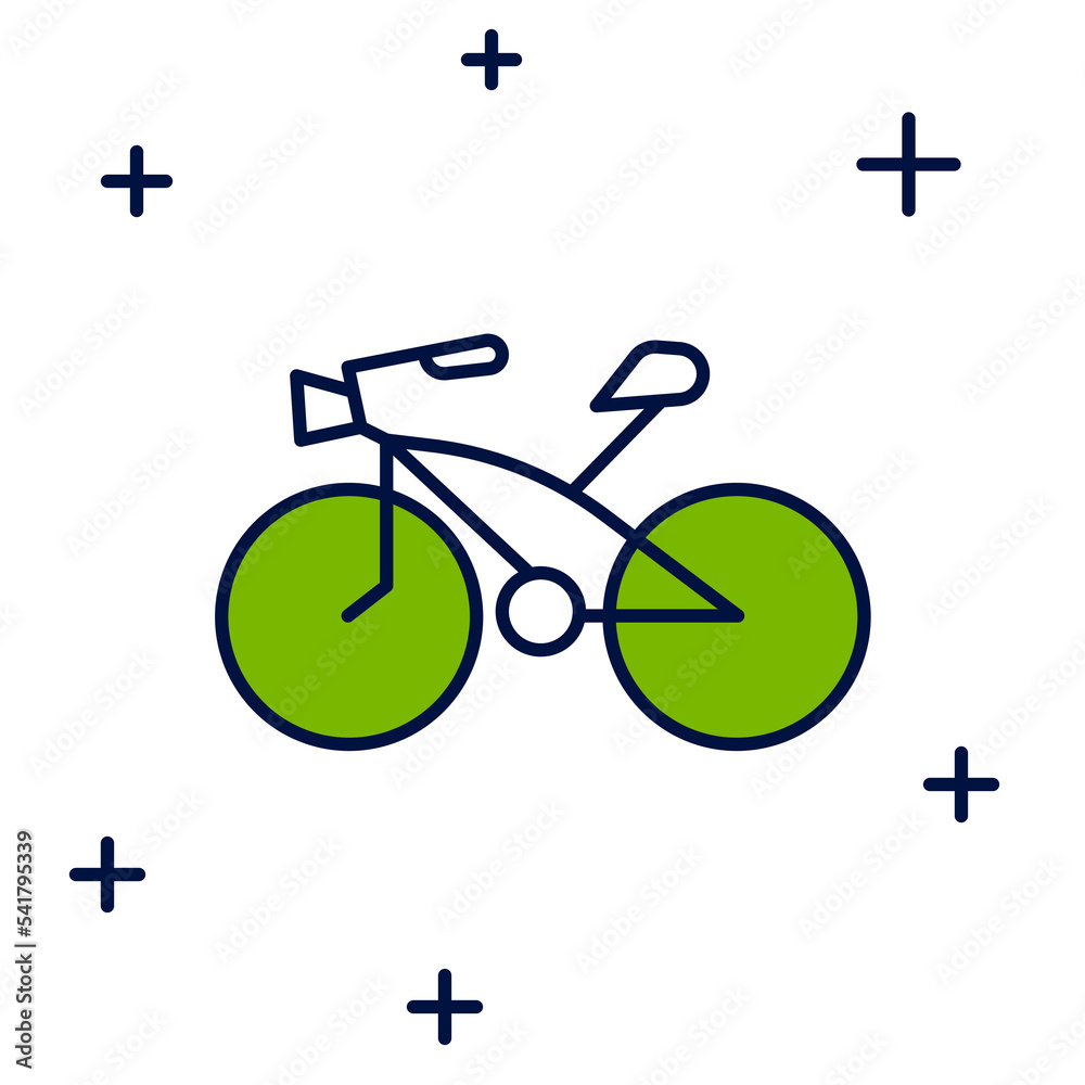 Filled outline Bicycle icon isolated on white background. Bike race. Extreme sport. Sport equipment. Vector Filled outline Bicycle icon isolated on white background. Bike race. Extreme sport. Sport equipment. Vector