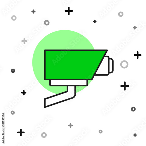 Filled outline Security camera icon isolated on white background. Vector