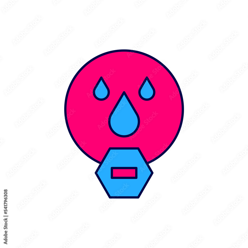 Obraz premium Filled outline Water drop forbidden icon isolated on white background. No water sign. Vector