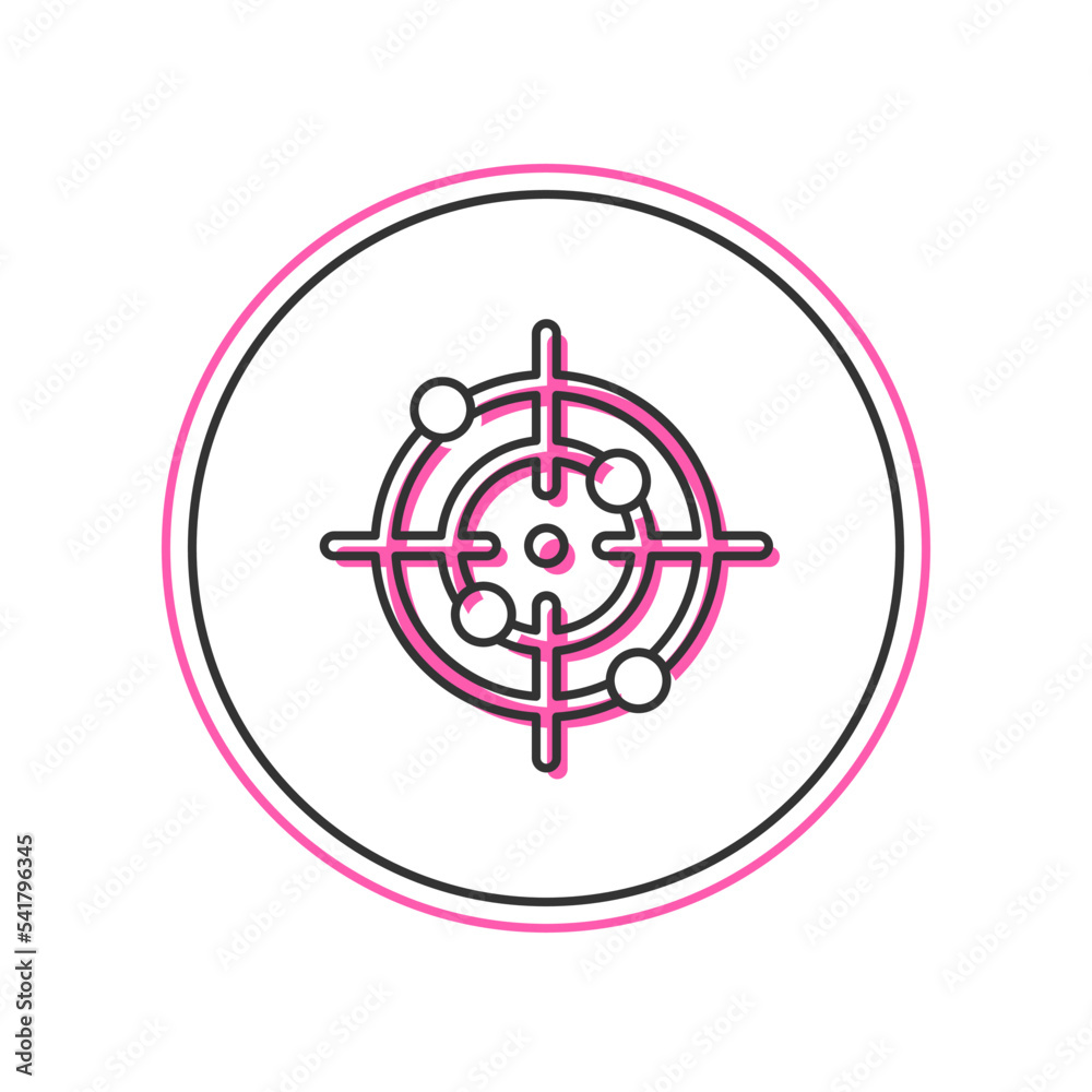 Obraz premium Filled outline Target sport icon isolated on white background. Clean target with numbers for shooting range or shooting. Vector