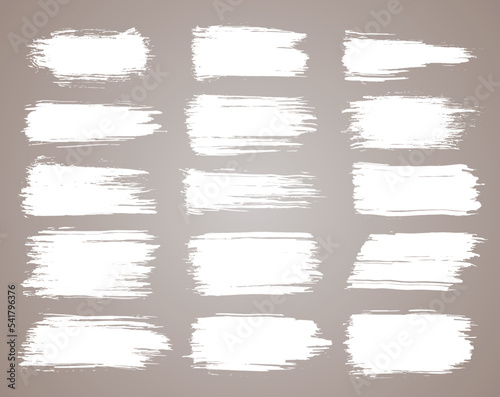 Wallpaper Mural Paint brush. White ink grunge brush strokes. Vector paintbrush set. Grunge design elements. Painted ink stripes. Creative isolated spots. Ink smudge abstract shape stains and smear set Torontodigital.ca