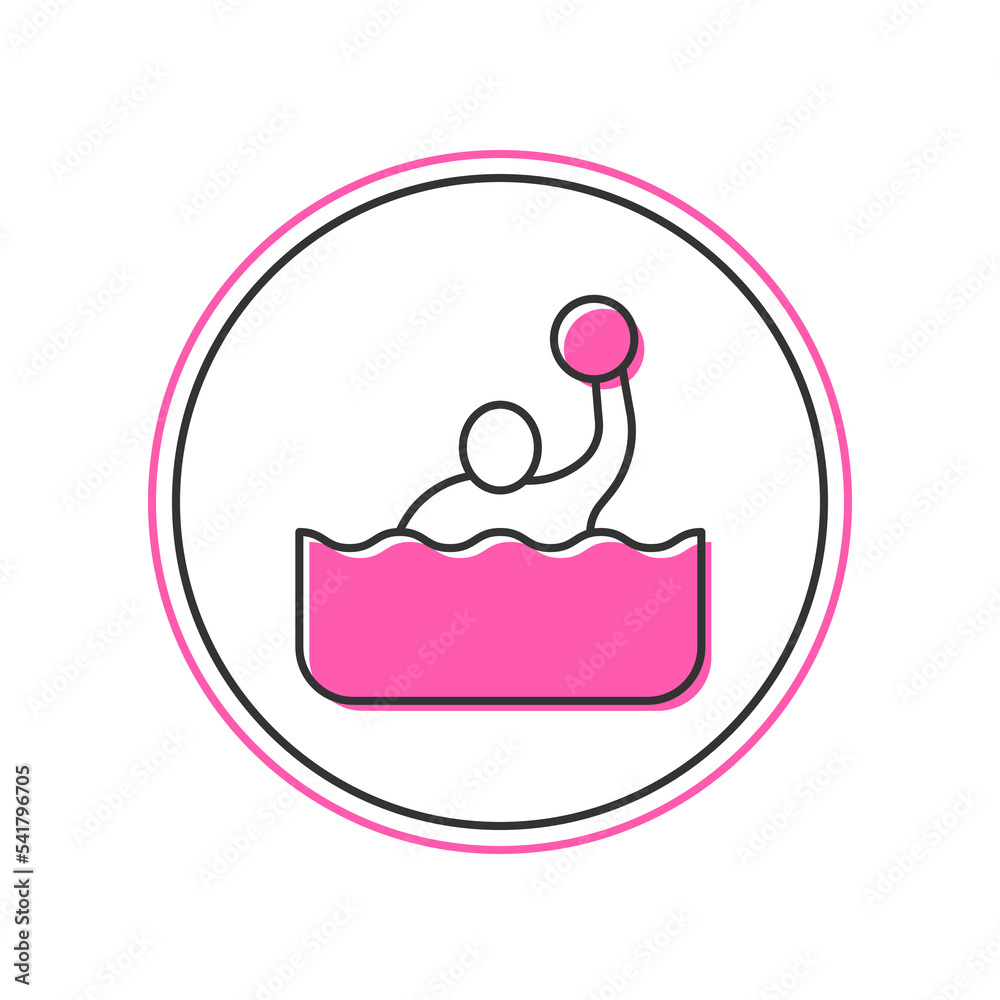 Filled outline Water polo icon isolated on white background. Vector Filled outline Water polo icon isolated on white background. Vector