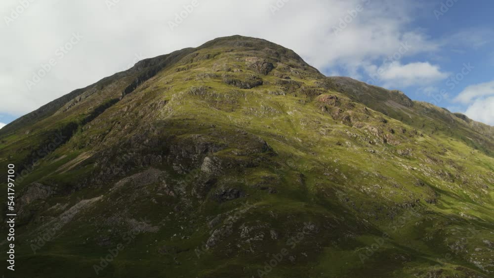 Aerial flyover view of Clachaig Gully mountain / Glencoe, Scotland Aerial flyover view of Clachaig Gully mountain / Glencoe, Scotland