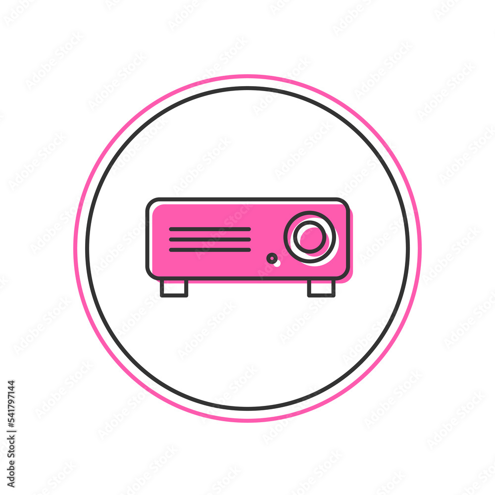 Filled outline Presentation, movie, film, media projector icon isolated on white background. Vector Filled outline Presentation, movie, film, media projector icon isolated on white background. Vector