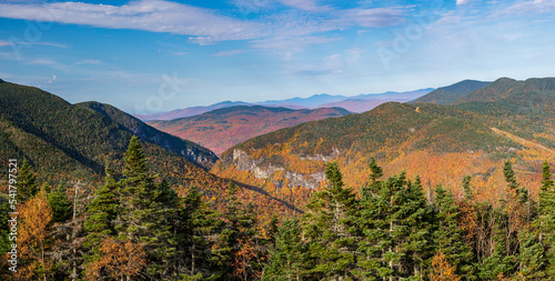 Fotografija Aerial panorama of Smugglers Notch looking towards the north and away from Stowe