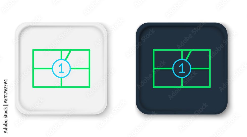 Line Old film movie countdown frame icon isolated on white background. Vintage retro cinema timer count. Colorful outline concept. Vector Line Old film movie countdown frame icon isolated on white background. Vintage retro cinema timer count. Colorful outline concept. Vector