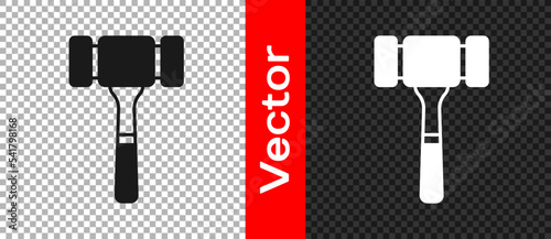 Black Auction hammer icon isolated on transparent background. Gavel - hammer of judge or auctioneer. Bidding process, deal done. Auction bidding. Vector