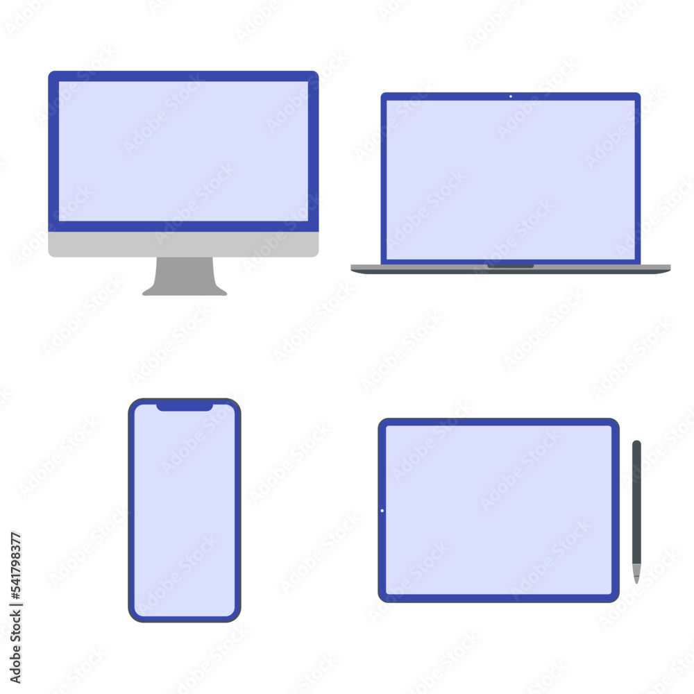 Modern computer monitor mockup isolated on transparent background front view. Vector illustration Modern computer monitor mockup isolated on transparent background front view. Vector illustration