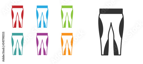 Black Leggings icon isolated on white background. Set icons colorful. Vector