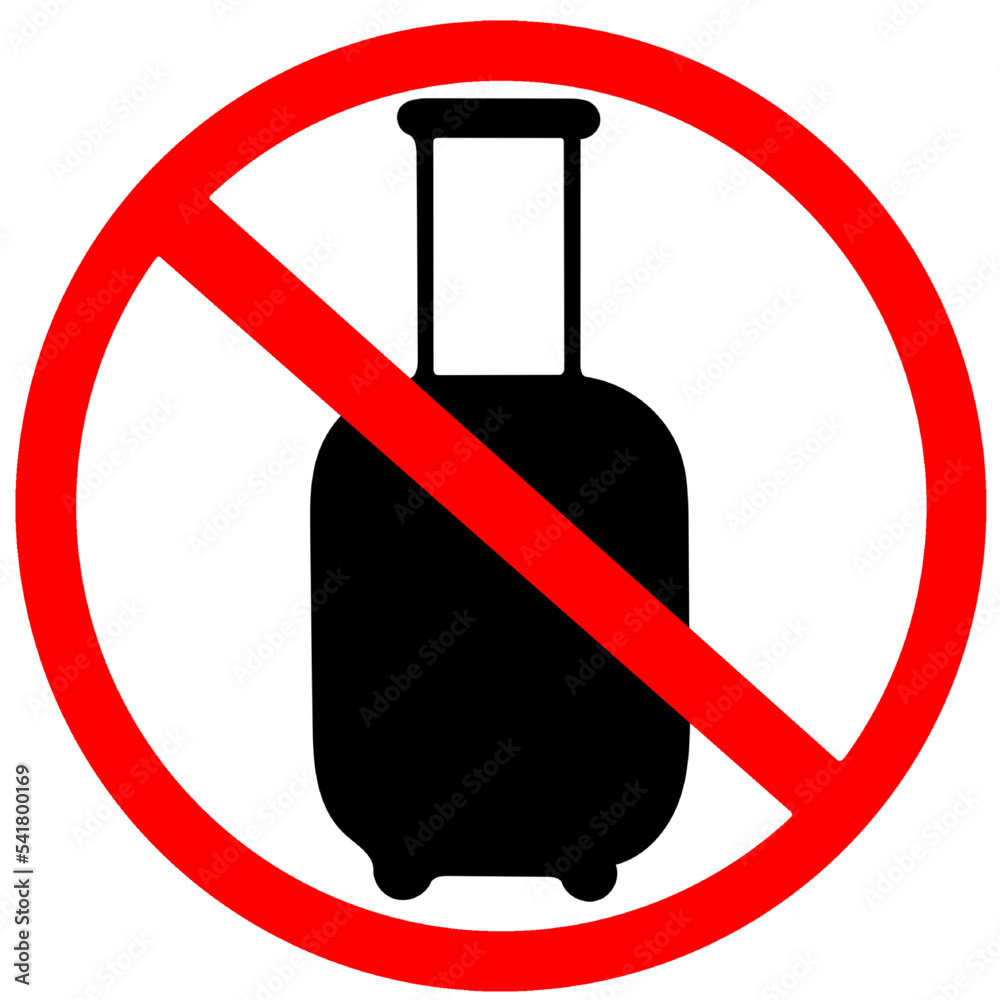 luggage, suitcase not allowed in area, passenger suitcase not allowed