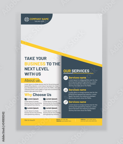 Corporate Flyer Creative Template Design. Business Flyer poster pamphlet brochure cover design layout background, vector template in A4 size. 